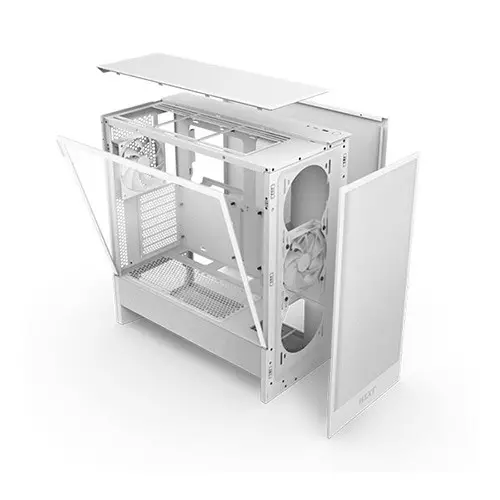 NZXT H5 Flow RGB 2024 Edition Compact ATX Mid-Tower High Airflow Gaming Casing (White)-2