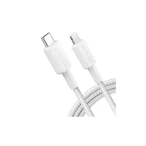 Anker 322 Braided 3ft USB-C to Lightning Cable (White)-1