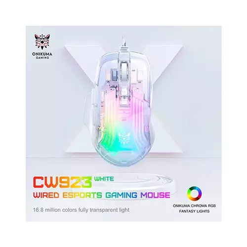 ONIKUMA CW923 12800 DPI Wired RGB Transparent Gaming Mouse-1