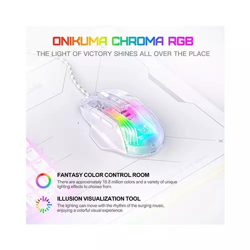 ONIKUMA CW923 12800 DPI Wired RGB Transparent Gaming Mouse-2