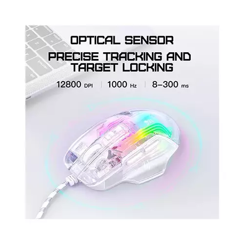 ONIKUMA CW923 12800 DPI Wired RGB Transparent Gaming Mouse-3