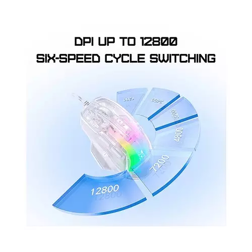 ONIKUMA CW923 12800 DPI Wired RGB Transparent Gaming Mouse-4