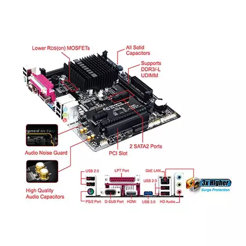 Gigabyte GA-J1800M-D3P Built In 2.41GHz DDR3 Celeron Processor with Mainboard (Combo)-gallery-3