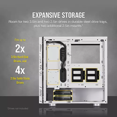 CORSAIR 275R Airflow Tempered Glass Mid-Tower Gaming Case — White-gallery-4