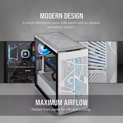 CORSAIR 275R Airflow Tempered Glass Mid-Tower Gaming Case — White-gallery-5