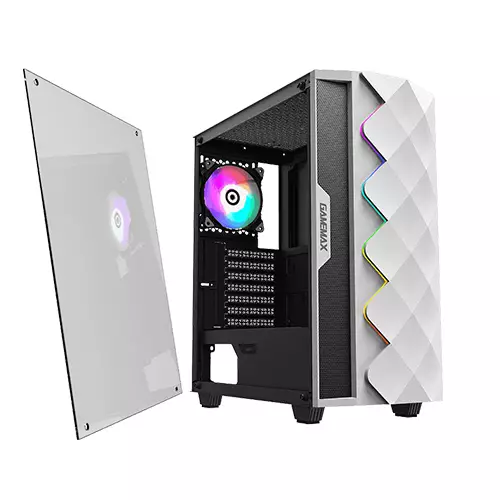 GameMax White Diamond Mid-Tower PC gaming case-gallery-2