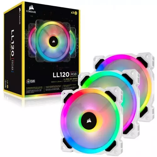 Corsair LL120 RGB 120mm Dual Light Loop Case Fan (White)-gallery-1