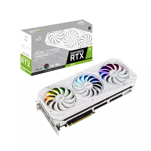 ASUS ROG STRIX GEFORCE RTX 3070 V2 WHITE OC EDITION 8GB GDDR6 GRAPHICS CARD