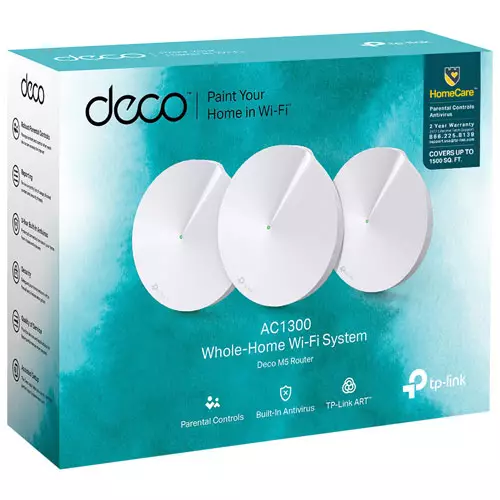 TP-Link Deco M5 AC1300 Secure Whole-Home Wi-Fi Router (3 Pack)