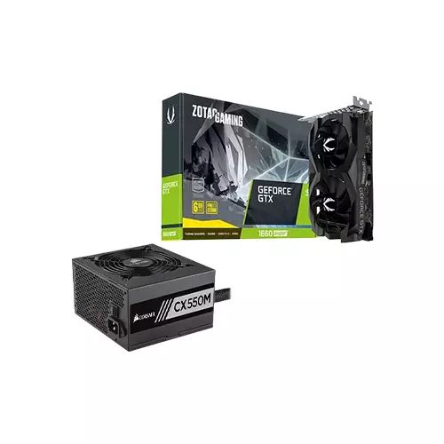 ZOTAC GEFORCE GTX 1660 SUPER and CORSAIR CX550M 550 WATT combo
