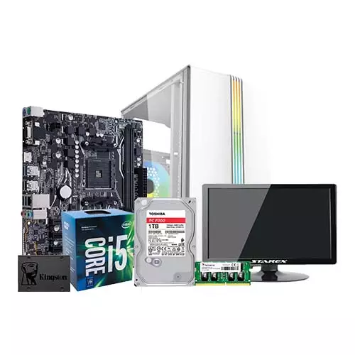 INTEL CORE I5 7TH GEN GIGABYTE GA-H110M-DS2V 8GB RAM 1TB HDD 120GB SSD 19 INCH MONITOR CORPORATE PC