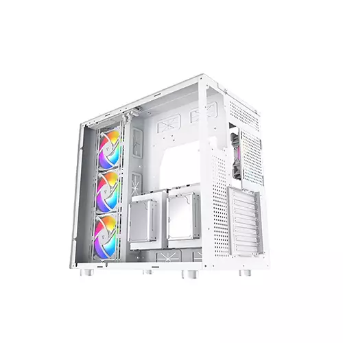 XIGMATEK AQUARIUS PRO ARCTIC TEMPERED GLASS ATX GAMING CASE (WHITE)-gallery-1