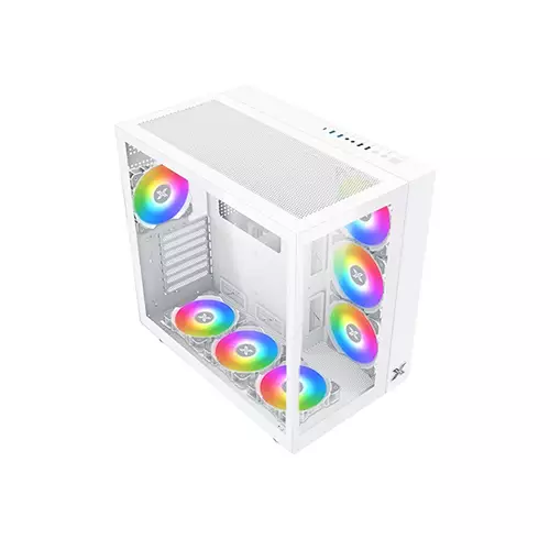 XIGMATEK AQUARIUS PRO ARCTIC TEMPERED GLASS ATX GAMING CASE (WHITE)-gallery-3