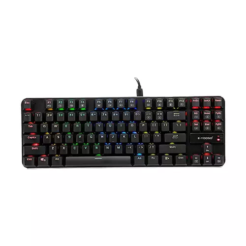 E-YOOSO K630 RAINBOW RGB WIRED GAMING MECHANICAL KEYBOARD (BLUE SWITCH)