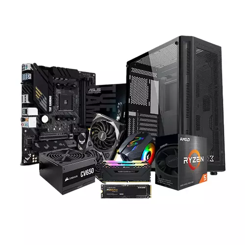 AMD RYZEN 5 5600X ASUS TUF B550M-PLUS 16GB RAM 500GB SSD RTX 3060 12GB GRAPHICS CARD BUDGET PC