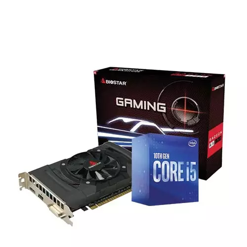 BIOSTAR RADEON RX550 4GB DDR5 GRAPHICS CARD AND INTEL CORE I5-10400F 10TH GEN PROCESSOR COMBO