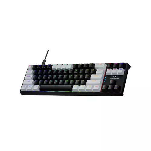 DARK ALIEN K710 HOT SWAPPABLE DETACHABLE WIRED KEYBOARD WHITE BLACK