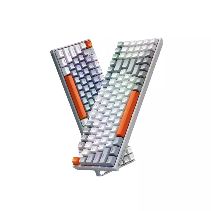 MACHENIKE K500-B94W TRI-MODE HOTSWAPPABLE PBT KEYCAP RGB WIRELESS GREY MECHANICAL KEYBOARD BLUE SWITCH-gallery-1