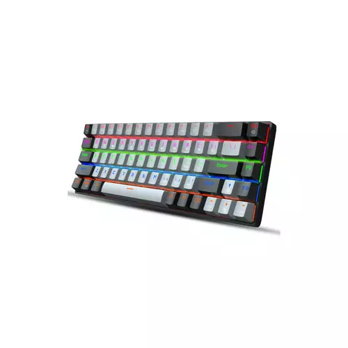 HXSJ V800 68 KEYS TYPE-C WIRED COOL BACKLIGHT MECHANICAL KEYBOARD GREY BLACK-gallery-1