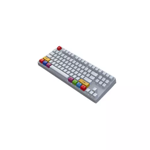 HXSJ L600 87 KEYS TWO-COLOR INJECTION KEYCAP WHITE BACKLIGHT DETACHABLE TYPE-C CABLE MECHANICAL KEYBOARD RED SWITCHES-gallery-1