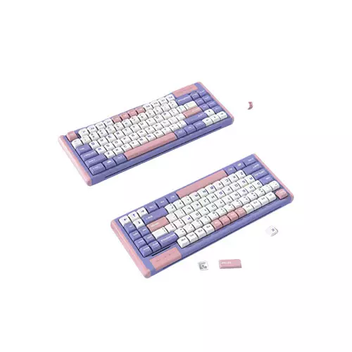 DUSTSILVER D84 CLASSICAL RETRO HOT SWAPPING RGB WIRELESS MECHANICAL KEYBOARD RED SWITCH-gallery-2
