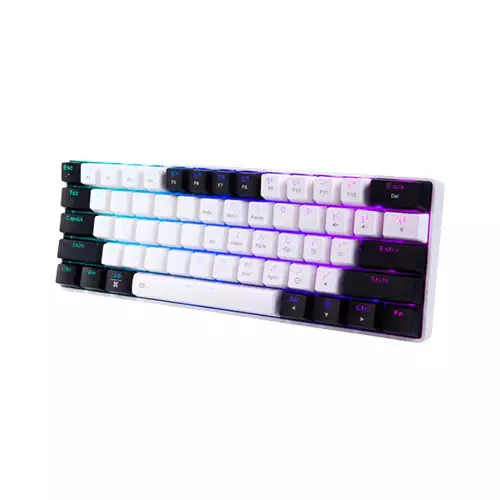 DAREU EK861S WIRED RGB GAMING KEYBOARD WHITE ON BLACK-gallery-1