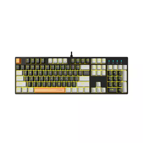 E-YOOSO Z14 HOTSWAPPABLE MECHANICAL KEYBOARD (YELLOW BACKLIT) (BLACK/GREY)
