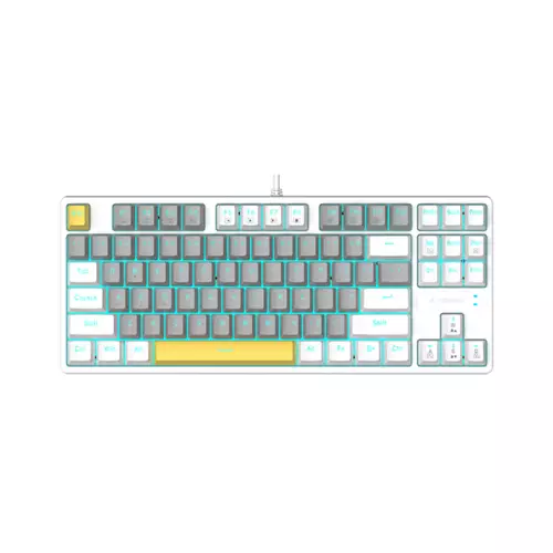 E-YOOSO Z87 BACKLIT MECHANICAL KEYBOARD (ICE BLUE BACKLIT) (GREY WHITE- BROWN SWITCH )