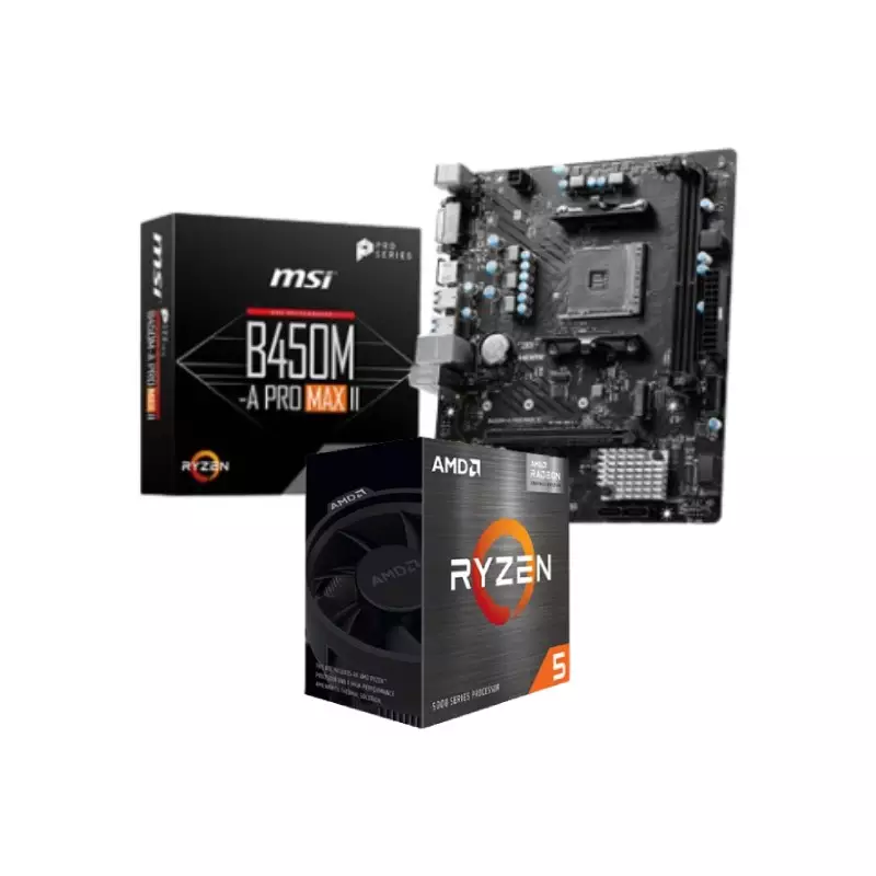 AMD RYZEN 5 5600G PROCESSOR AND MSI B450M-A PRO MAX II MOTHERBOARD COMBO