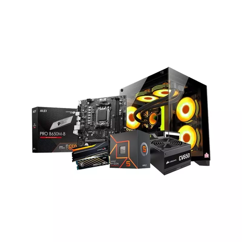 AMD Ryzen 5 7600 Msi Pro B650M-B Motherboard 16GB RAM 500GB SSD Desktop PC