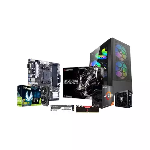 AMD RYZEN 5 5600 ZOTAC RTX 3050 ECO 8GB GDDR6 BIOSTAR B550MX/E PRO Motherboard 16GB Ram 512GB SSD Gaming PC