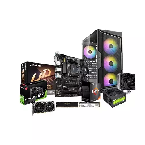 AMD RYZEN 7 5700X Gigabyte B550M DS3H Motherboard 16GB RAM 512GB SSD Desktop PC with RTX 3060 Graphics