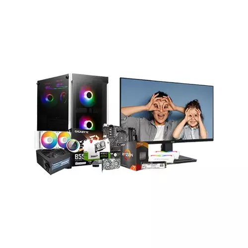 AMD RYZEN 7 5700X GIGABYTE B550M K Motherboard 16GB RAM 512GB SSD Gaming PC with 8GB Graphics Card