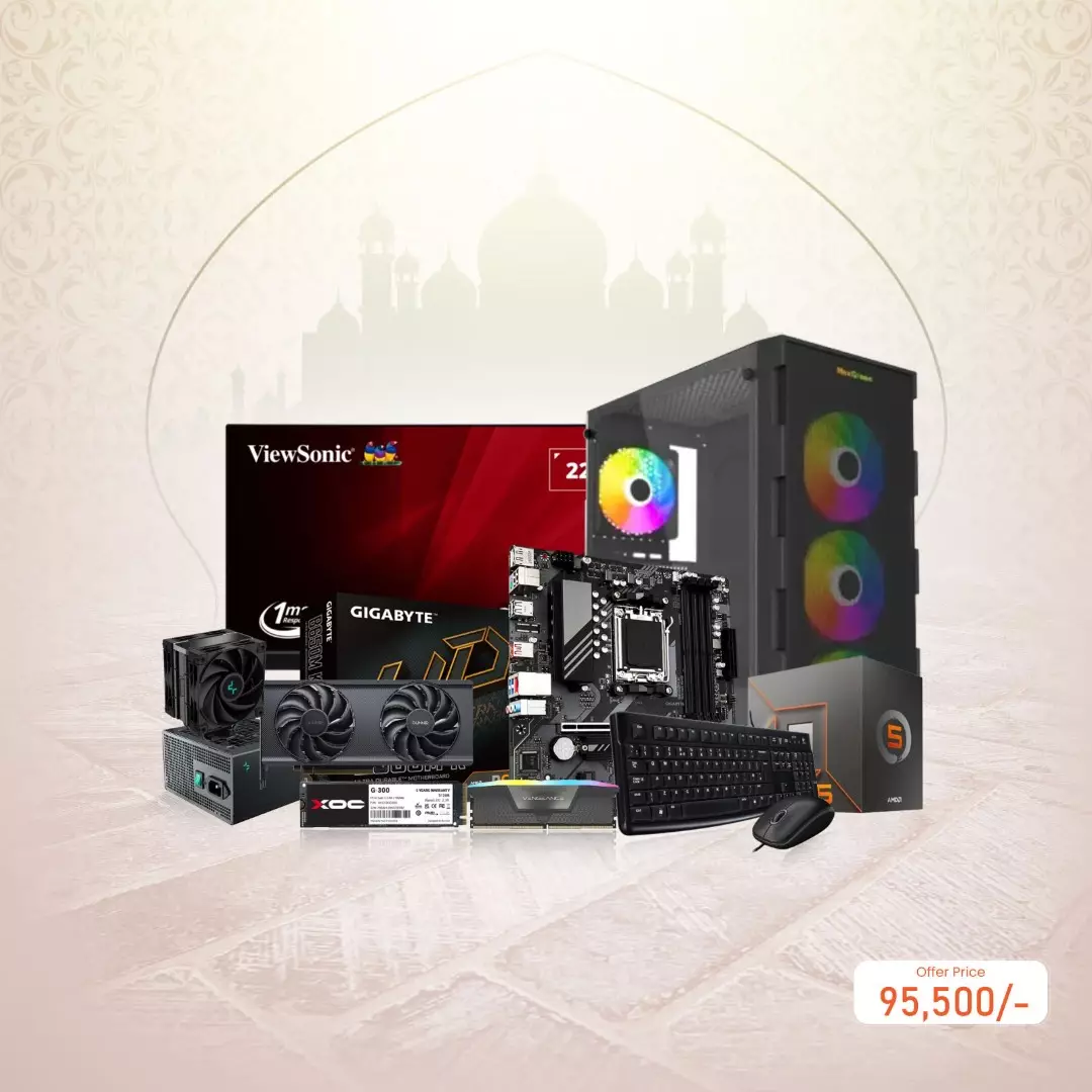 AMD Ryzen 5 8400F | GIGABYTE B650M K AM5 | 16GB RAM | 512GB SSD Desktop PC with 22-inch Monitor