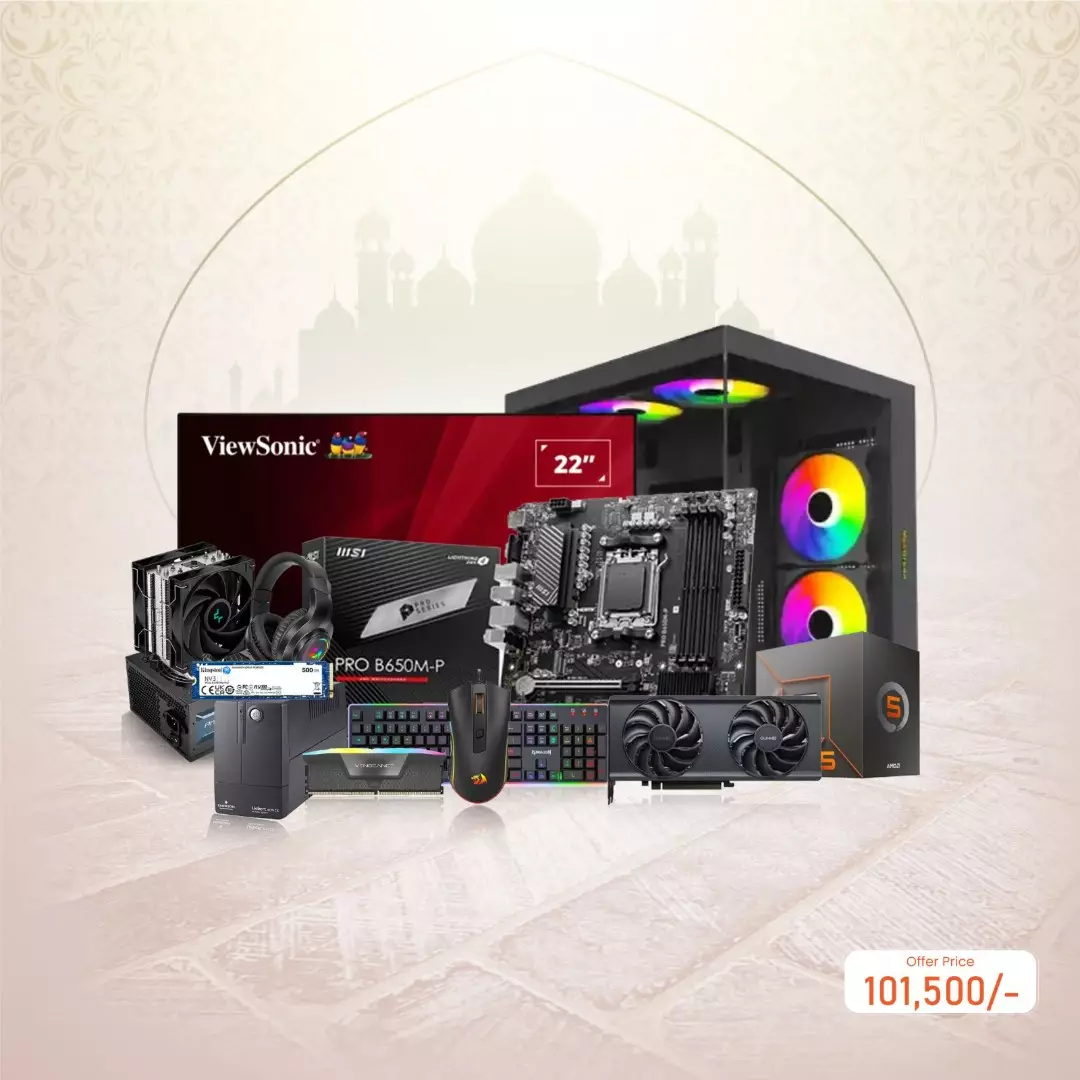 AMD Ryzen 5 8400F | MSI PRO B650M-B | 16GB RAM | 500GB SSD Desktop PC with B580 index 12GB Graphics
