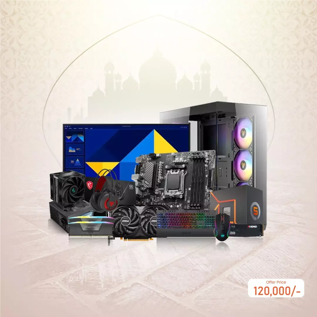 AMD RYZEN 5 7500F | MSI PRO B650M-P | 32GB RAM | 1TB SSD Desktop PC with RTX 4060 VENTUS 2X 8G Graphics