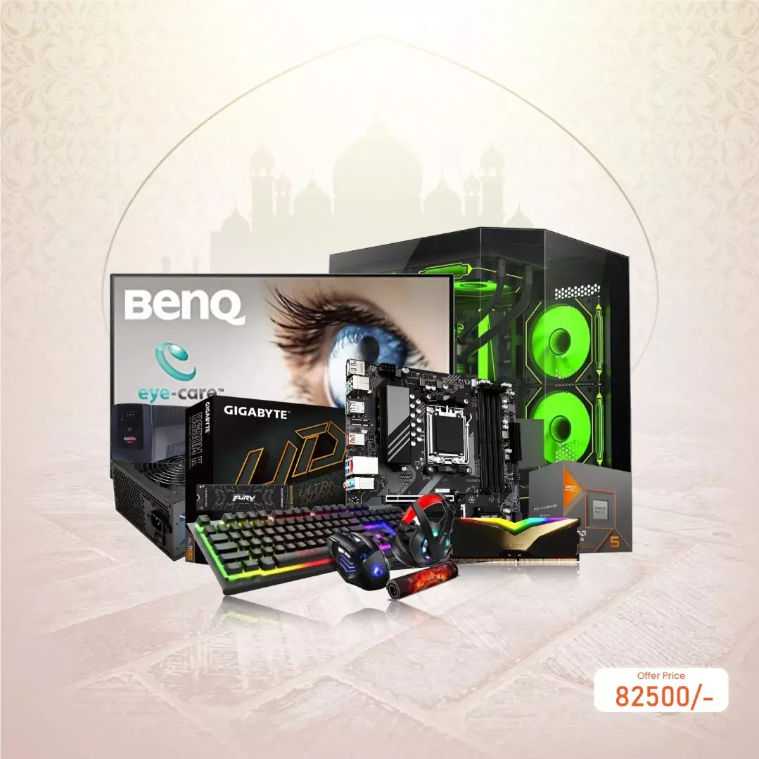 AMD Ryzen 5 8600G GIGABYTE B650M K 16GB RAM 1TB SSD Gaming PC with BenQ GW2283 Monitor