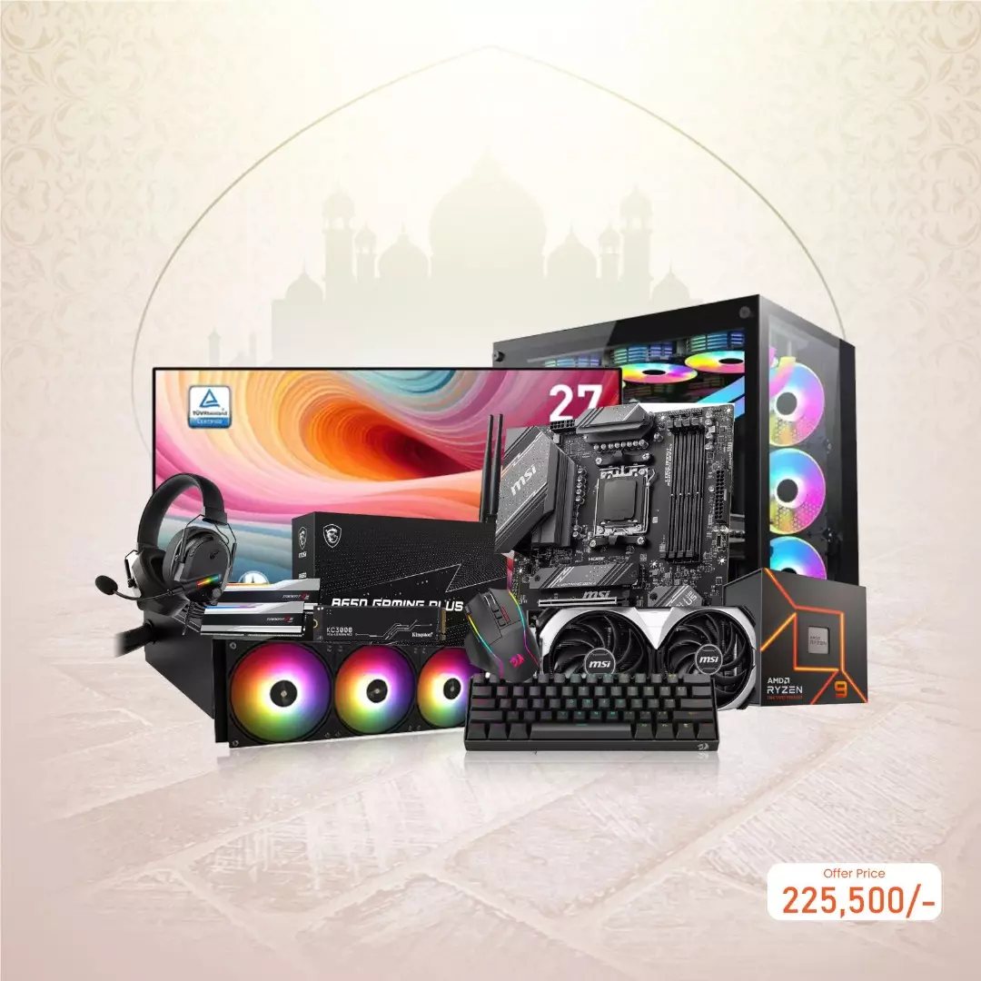 AMD RYZEN 9 7900X MSI B650 GAMING PLUS WIFI 32GB RAM 1TB SSD Gaming PC with MSI GeForce RTX 4070 SUPER Graphic