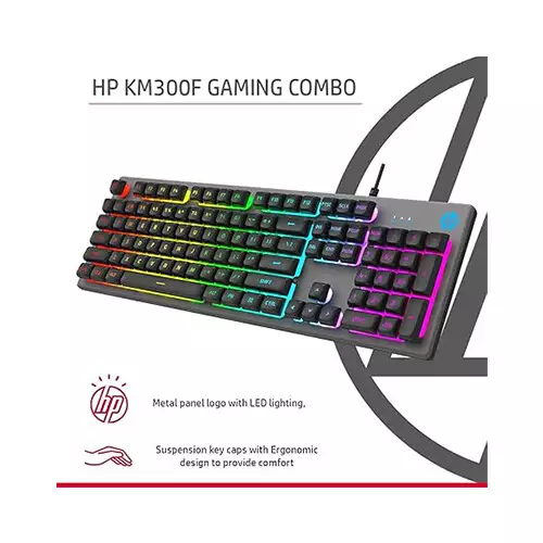 HP KM300F Wired USB Gaming Keyboard and Mouse Combo-gallery-2