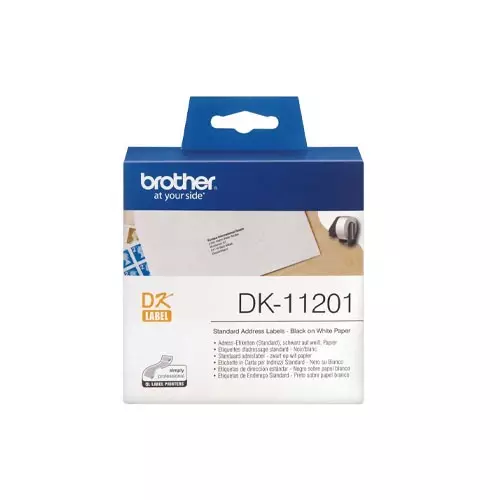 Brother Genuine DK-11201 Black on White 29mm x 90mm Label Roll (400 Label)-gallery-1