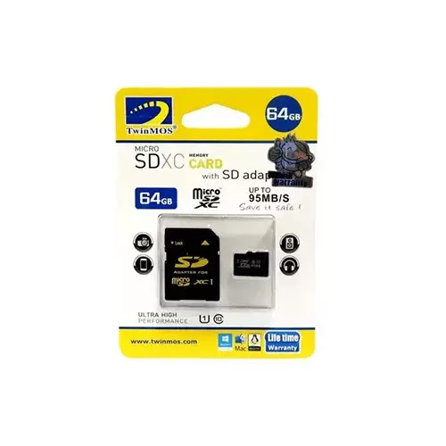 TwinMOS 64GB MicroSDXC Class-10 UHS-I Memory Card-gallery-1