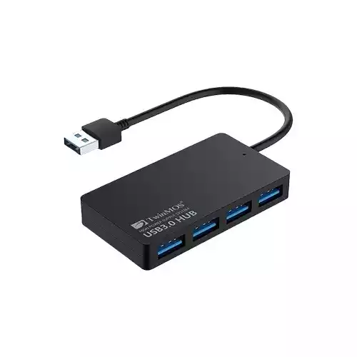 Twinmos EZEEHUB-34L-M Gray USB 3.0 Square Metal Hub