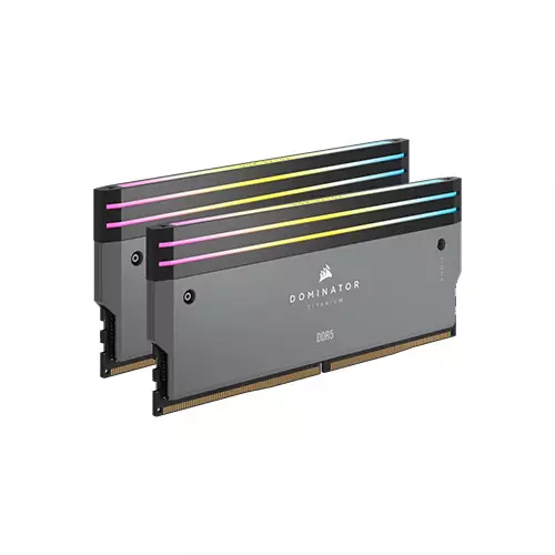 Corsair DOMINATOR TITANIUM RGB 64GB (2X32GB) DDR5 DRAM 6000mhz Cl30 AMD XMP Desktop RAM (Grey)-gallery-1