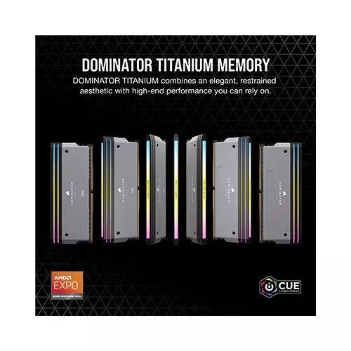 Corsair DOMINATOR TITANIUM RGB 64GB (2X32GB) DDR5 DRAM 6000mhz Cl30 AMD XMP Desktop RAM (Grey)-gallery-3