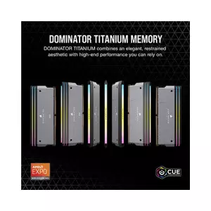 Corsair DOMINATOR TITANIUM RGB 64GB (2X32GB) DDR5 DRAM 6000mhz Cl30 AMD XMP Desktop RAM (Grey)-gallery-3