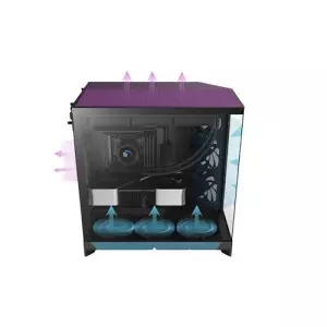 NZXT H9 Flow Large Dual-Chamber ATX Mid-Tower Airflow PC Case - Black-gallery-1