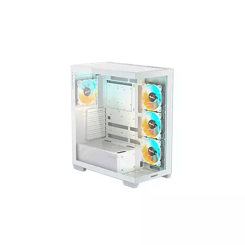 Gigabyte C500 Panoramic Stealth Ice Mid Tower ATX Desktop Case (White)-gallery-1