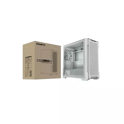 GIGABYTE C102 GLASS ICE Mid-Tower ATX Desktop Case (White)-gallery-7