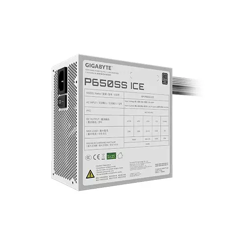 Gigabyte P650SS ICE 650W Non-Modular 80 Plus Silver Power Supply (White)-gallery-2