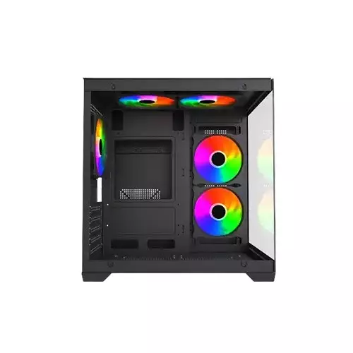 MaxGreen E275-S02 ARGB Mid-Tower M-ATX Black Gaming Case With 5x ARGB Fan-gallery-1